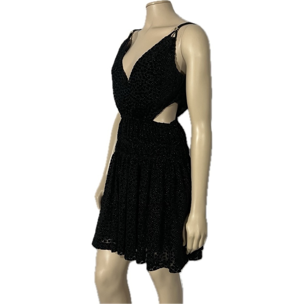 NWT Maje Cutout Glittered Flocked Tulle Mini Dress - Picture 8 of 16